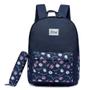 Imagem de Kit Mochila Feminina + Estojo Ferrazzi Resistente Casual Floral