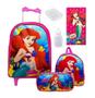 Imagem de Kit Mochila Feminina Infantil Rodinhas Pequena Sereia