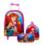 Imagem de Kit Mochila Feminina Infantil Rodinhas Pequena Sereia