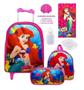 Imagem de Kit Mochila Feminina Infantil Rodinhas Pequena Sereia