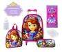 Imagem de Kit Mochila Feminina Infantil Rodinhas Princesa Sofia