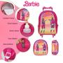 Imagem de Kit Mochila Feminina Rodinhas Barbie Ken Rosa Envio Imediato