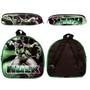 Imagem de Kit Mochila Hulk Infantil Meninos Rodinha Escolar Masculina