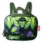 Imagem de Kit Mochila Hulk Vingadores Infantil Costas Lancheira Escol 