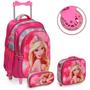Imagem de Kit Mochila Infantil Barbie 3d Rodinha Juvenil Resistente