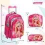 Imagem de Kit Mochila Infantil Barbie 3d Rodinha Juvenil Resistente