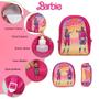 Imagem de Kit Mochila Infantil Barbie Costas Lancheira Térmica Rosa