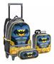 Imagem de Kit Mochila Infantil Batman Morcego Herói Rodinhas E Alças G