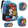 Imagem de Kit Mochila Infantil Bolsa Mickey Resistente Grande Costas