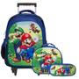 Imagem de Kit Mochila Infantil Com Lancheira Térmica Super Mario Rodas