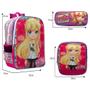 Imagem de Kit Mochila Infantil Costas Escolar Feminina Polly Pocket