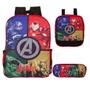 Imagem de Kit Mochila Infantil de Costas Avengers Lancheira e Estojo