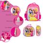 Imagem de Kit Mochila Infantil De Costas Princesas Juvenil Cor Rosa