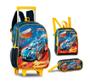 Imagem de Kit Mochila Infantil De Rodinhas Com Estojo E Lancheira Carros