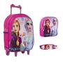 Imagem de Kit Mochila Infantil De Rodinhas Frozen Princesas Cor Rosa