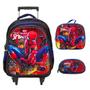 Imagem de Kit Mochila Infantil De Rodinhas Homem Aranha 3D Envio 24Hrs