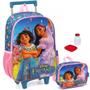 Imagem de Kit Mochila Infantil Disney Encanto Rodinhas Tam G Lancheira Térmica Potinho Garrafinha