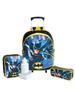 Imagem de Kit Mochila Infantil Escolar Batman Rodinhas G Lancheira F5