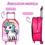 Imagem de Kit Mochila Infantil Escolar Carrinho + Estojo Unicórnio Baby Prática Resistente Volta às Aulas