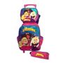 Imagem de Kit Mochila Infantil Escolar com 3 peças Princesas - Roxa Rosa