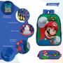 Imagem de Kit Mochila Infantil Escolar Creche Super Mario Com Estojo