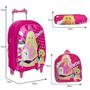 Imagem de Kit Mochila Infantil Escolar Feminina Barbie Passeio Rodinha