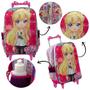 Imagem de Kit Mochila Infantil Escolar Feminina Rodinhas Polly Pocket