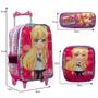 Imagem de Kit Mochila Infantil Escolar Feminina Rodinhas Polly Pocket