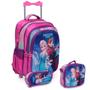 Imagem de Kit Mochila Infantil Escolar Frozen Rodinha Creche Tam G