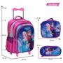 Imagem de Kit Mochila Infantil Escolar Frozen Rodinha Creche Tam G