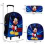 Imagem de Kit Mochila Infantil Escolar Grande Mickey Alto Relevo Rodas