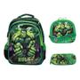 Imagem de Kit Mochila Infantil Escolar Incrível Hulk Marvel Verde 3D