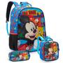 Imagem de Kit Mochila Infantil Escolar Mickey Costas Creche Passeio