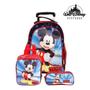 Imagem de Kit Mochila Infantil Escolar Mickey Mouse Disney De Rodinha