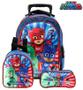 Imagem de Kit Mochila Infantil Escolar Pj Mask Com Rodinhas