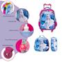 Imagem de Kit Mochila Infantil Escolar Rodas Frozen Lancheira Térmica