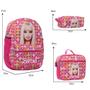 Imagem de Kit Mochila Infantil Feminina Barbie Juvenil Lancheira Rosa