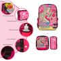 Imagem de Kit Mochila Infantil Feminina Costas Barbie Tam G Cor Rosa