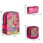 Imagem de Kit Mochila Infantil Feminina Costas Barbie Tam G Cor Rosa