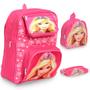 Imagem de Kit Mochila Infantil Feminina Costas Barbie Volta As Aulas