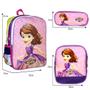 Imagem de Kit Mochila Infantil Feminina Costas Princesa Sofia Toys 2U