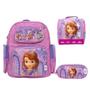 Imagem de Kit Mochila Infantil Feminina Costas Princesinha Sofia Tam G