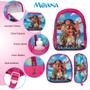 Imagem de Kit Mochila Infantil Feminina Moana Reforçada Aulas