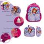 Imagem de Kit Mochila Infantil Feminina Princesa Sofia 3D Costas Tam G