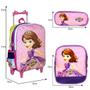 Imagem de Kit Mochila Infantil Feminina Rodinha Princesa Sofia Toys 2U