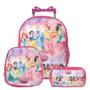 Imagem de Kit Mochila Infantil Feminina Rodinha Princesas Lancheira