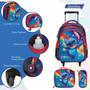 Imagem de Kit Mochila Infantil Feminina Stitch Rodinha Passeio Creche