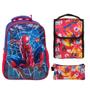 Imagem de Kit Mochila Infantil G Homem Aranha Creche Passeio Costas