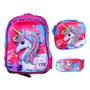 Imagem de Kit Mochila Infantil Grande 3d Escolar com Lancheira e Estojo Unicórnio