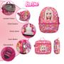 Imagem de Kit Mochila Infantil Grande Barbie Juvenil Costas Resistente